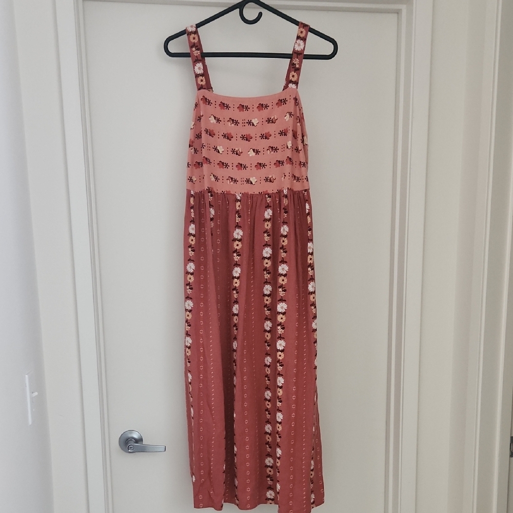 Sonoma Rust Floral Maxi Dress